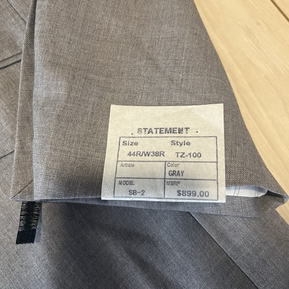 Statement NEW Italy Confidence Pure Handmade Blazer Gray Wool Mens Size 44R - Picture 6 of 16